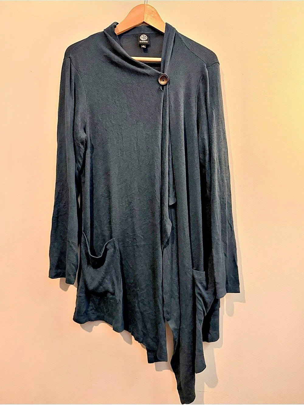 One Button Waterfall Cardigan